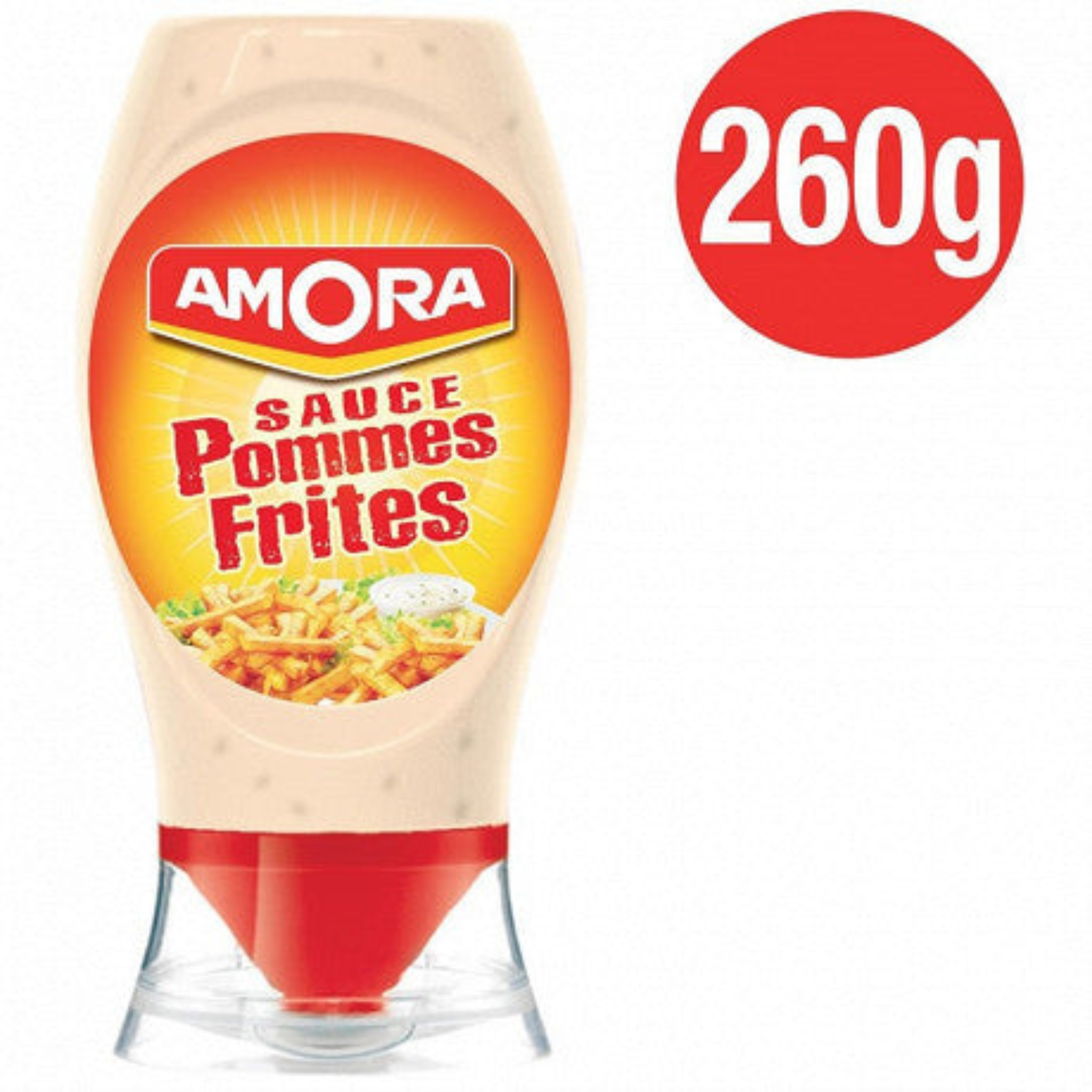 Avec les condiments Amora®, partagez plus qu'un repas ! Découvrez l'iconique sauce Pomme frites en flacon souple de 260 g ! Cette sauce savoureuse et réveillera vos papilles ! 