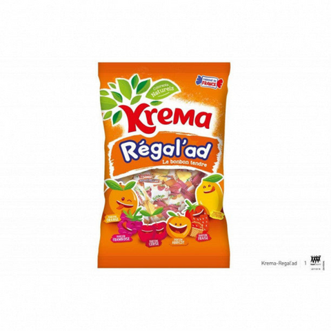 Krema Régal'ad c'est un délicieux bonbon tendre aux fruits ! Sa recette change pour plaire à tous : colorants et arômes naturels et sans gélatine !