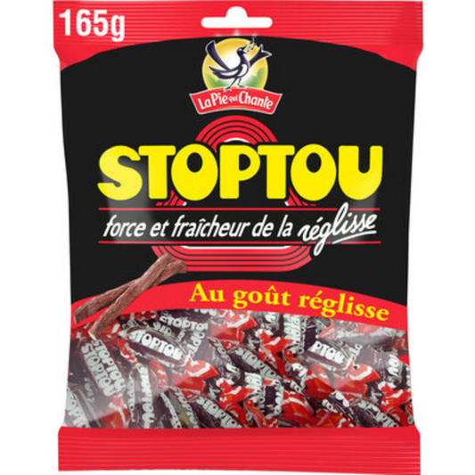 Découvre Stoptou Réglisse de la Pie Qui Chante, la force et la fraicheur de la réglisse dans un délicieux bonbon. Stoptou c'est le bonbon des amateurs de bonbons au réglisse !  28/08/2025