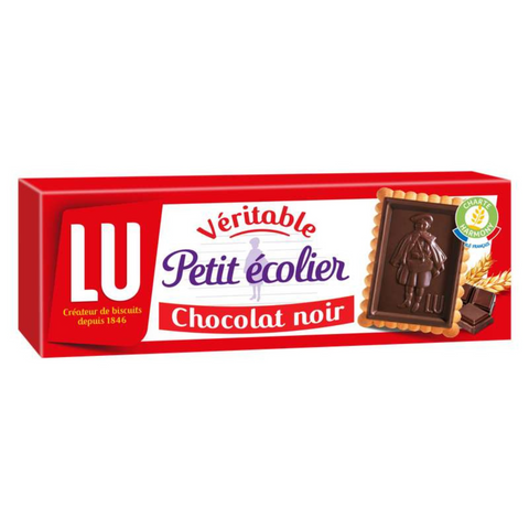 Petit Ecolier chocolat noir de LU : un biscuit culte pour tous les gourmands ! 1 paquet contient environ 12 biscuits.