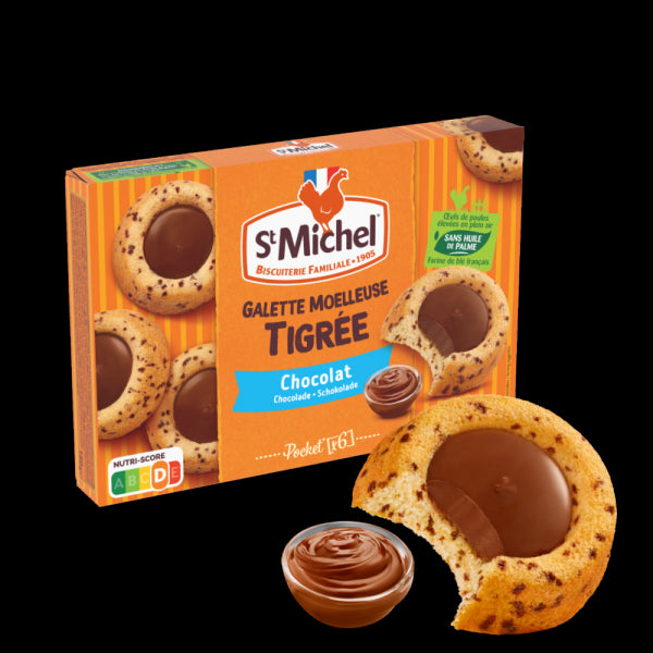 SAINT MICHEL Biscuits galettes moelleuses tigrée Cœur Chocolat 180g -A132