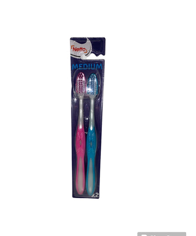 NETTO Medium toothbrush x2 30g