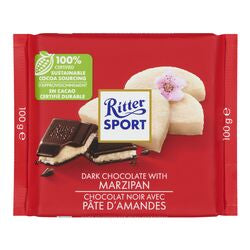 Ritter sport Chocolat noir avec pâte d'amande 100g -B73