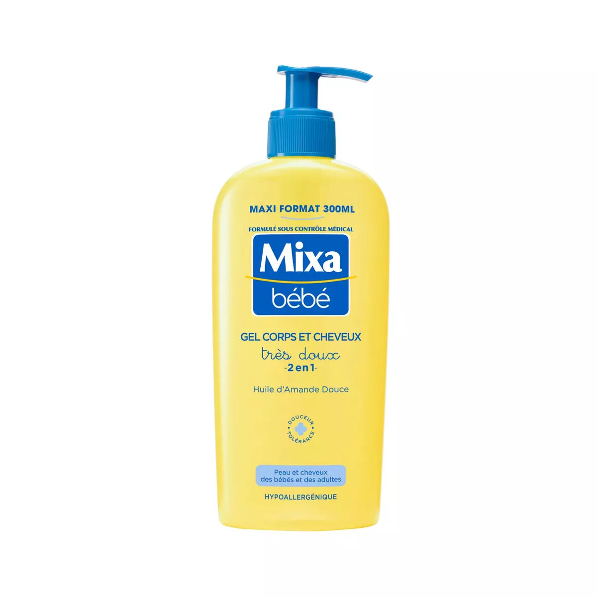 MIXA Gel très doux corps et cheveux à l'huile d'amande douce 300ml -J103