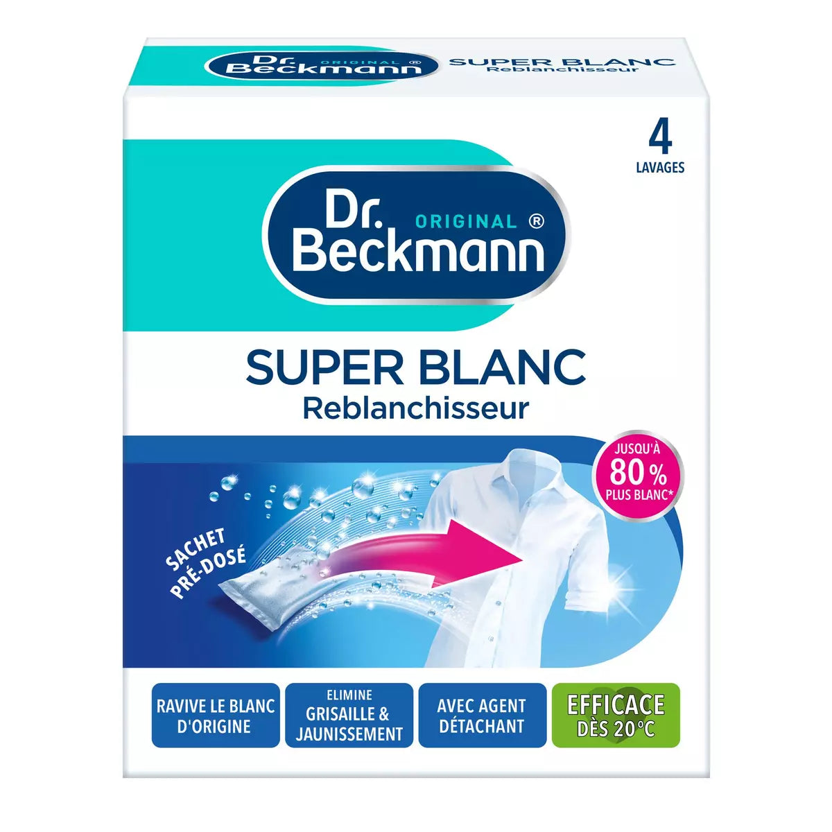 DR. BECKMANN Reblanchisseur super blanc en sachets 160g -k63