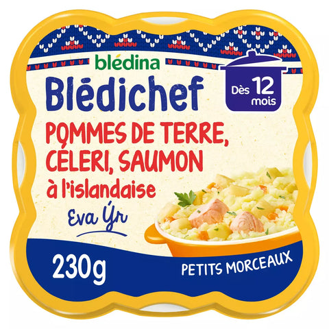BLEDINA Blédichef Assiette de pommes de terre céleri saumon à l'islandaise dès 12 mois 230g -D23