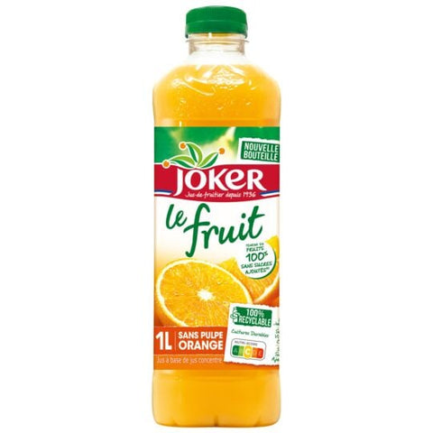 JOKER Jus Le Fruit - Orange sans pulpes 1L DLUO 05/06/2024 E14