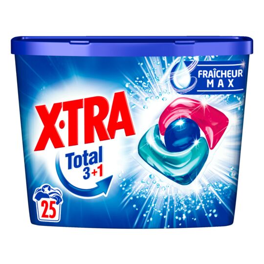 XTRA Lessive capsule total + 3en1 X-TRA 25 lavages 325g