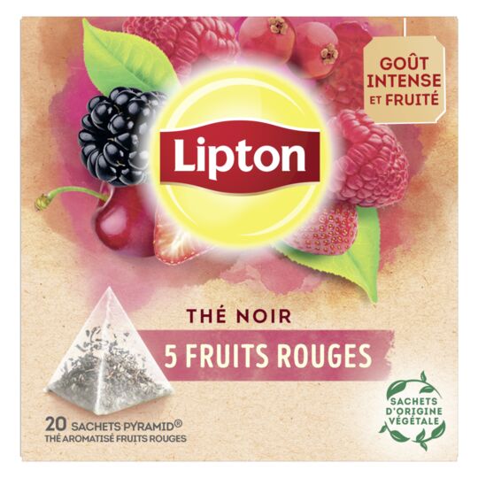 LIPTON Thé noir 5 fruits rouges 34g DLUO 30/03/2025  -F114