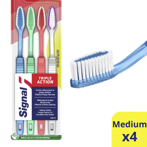 SIGNAL Triple Action Medium Toothbrush x4 50 g J63