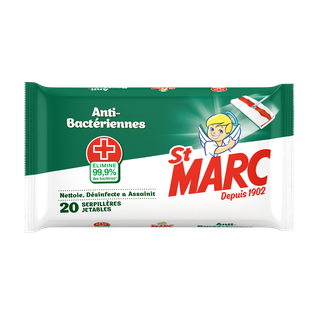 SAINT MARC Lingette Serpillières Jetables Anti-Bactériennes 50 g  J63