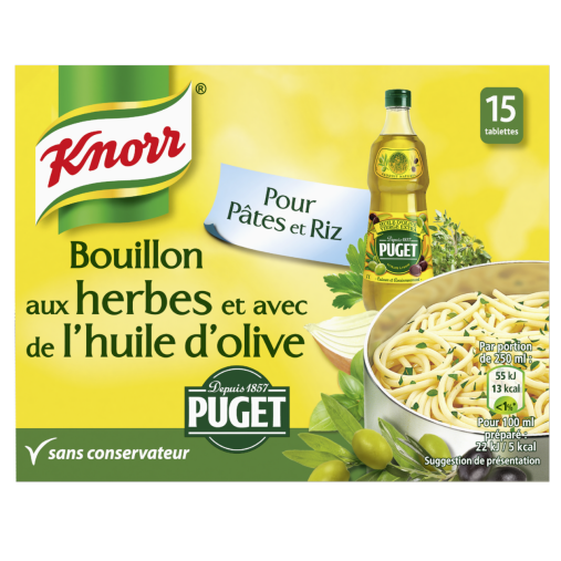 KNORR Bouillon Herbes et Huile D'Olive Puget 132g -F12