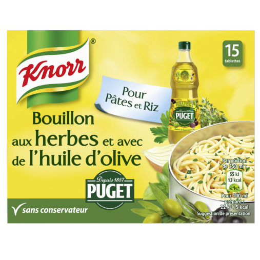 KNORR Bouillon Herbes et Huile D'Olive Puget 132g -F11