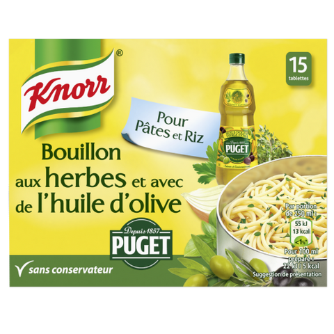 KNORR Bouillon Herbes et Huile D'Olive Puget 132g -F12