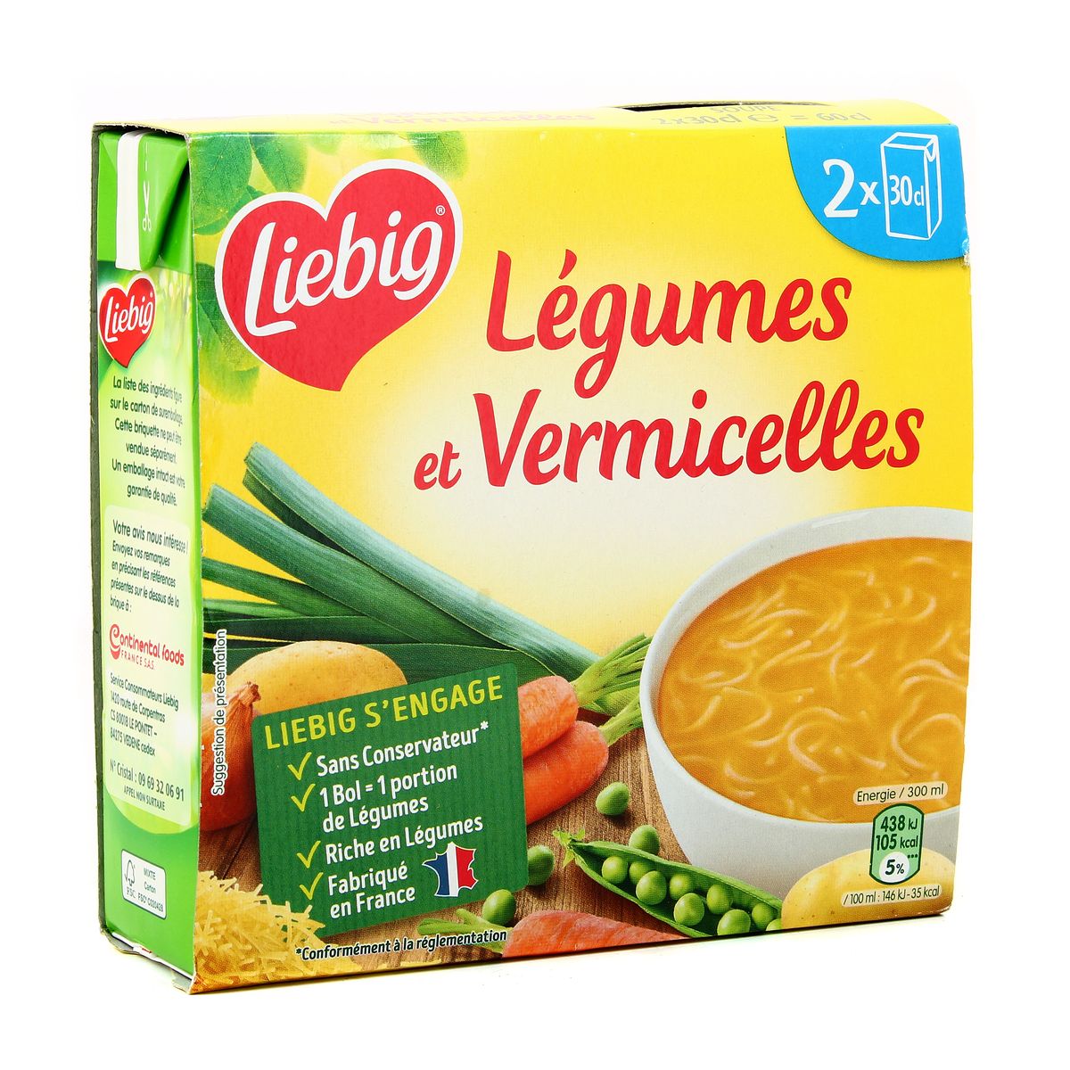LIEBIG Soupe légumes & pâtes vermicelles 60 cl DLUO 31/10/2024 -G32