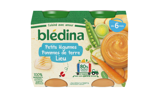 BLEDINA Petit pot bébé dès 6 mois légumes pommes de terre lieu 400g -D22