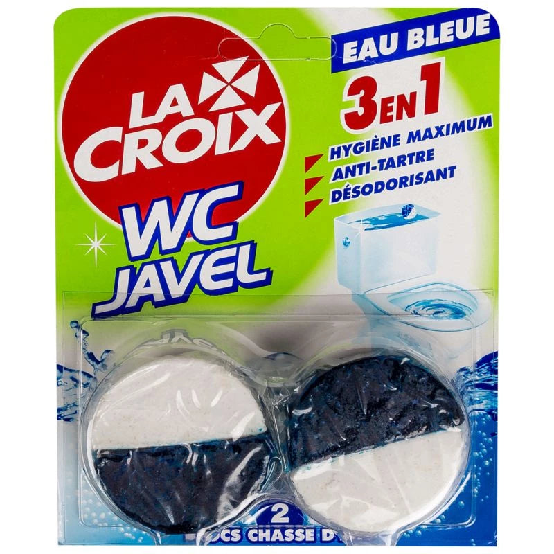 La Croix Blocs pour chasse d'eau 2 en 1 javel & eau bleue -2 Blocs 96g -J22
