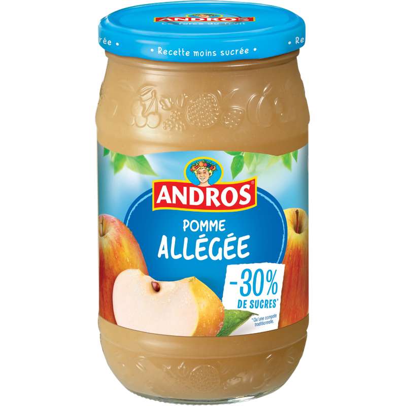 ANDROS Low-fat apple compote -30% sugar 730g Best before 10/31/2024 -D23