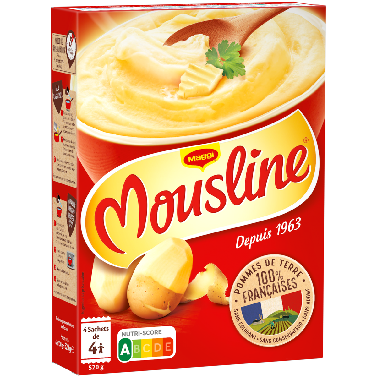 MOUSLINE PUREE NATURE 520g G40/50/60/70/80/90/100