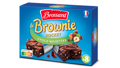 Brossard mini brownies au chocolat et noisettes, 8 gâteaux 240g DLUO 15/03/24 -A42