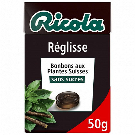RICOLA Réglisse stevia sans sucres 50 G -B12