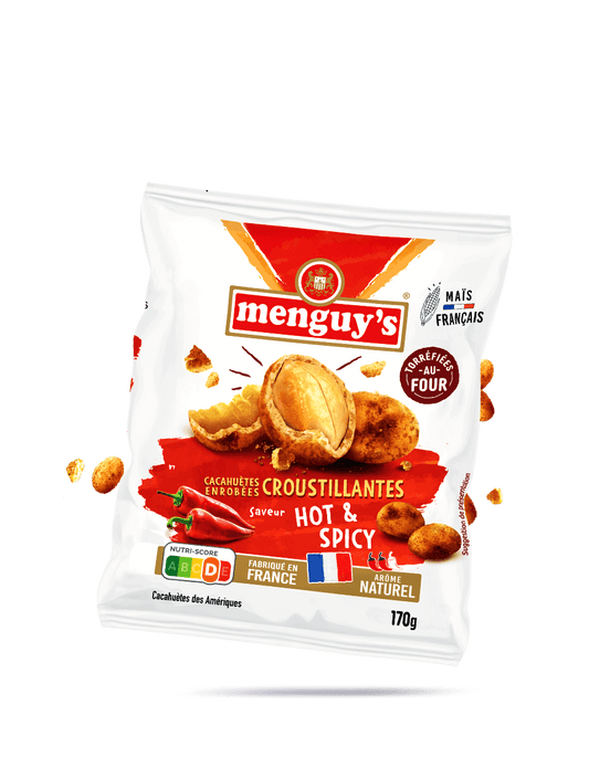 MENGUYS Cacahuetes enrobees hot & spicy 170g -H53