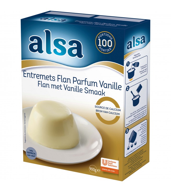 ALSA Préparation flan entremets vanille Format Familial 900g