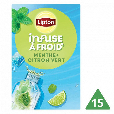 LIPTON Infuse à froid menthe citron vert x15 35g DLUO 31/01/2025 -F113