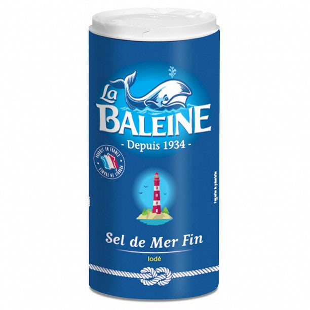 LA BALEINE Sel de mer fin iodé et fluoré boite verseuse 600g -F103