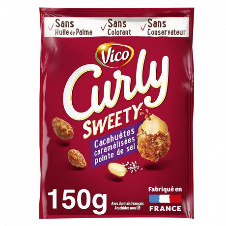 VICO CURLY Sweety caramelized peanuts with a touch of salt 150g BBD 01/01/24. K94