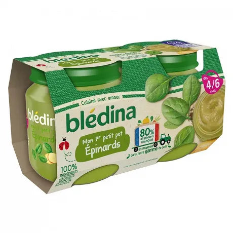 BLEDINA Baby pots 4/6 months spinach 2x130g 260g -D14