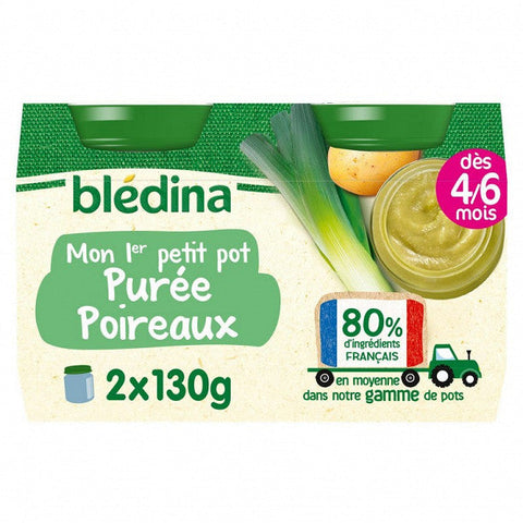 BLEDINA Pots purée poireaux 2x130g  -D12