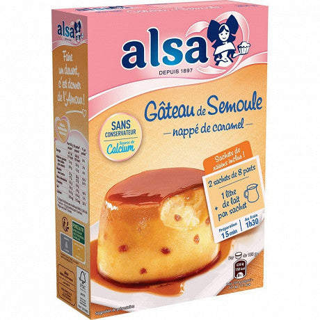 ALSA Préparation gâteau de semoule nappage caramel 2 sachets 414g -E132