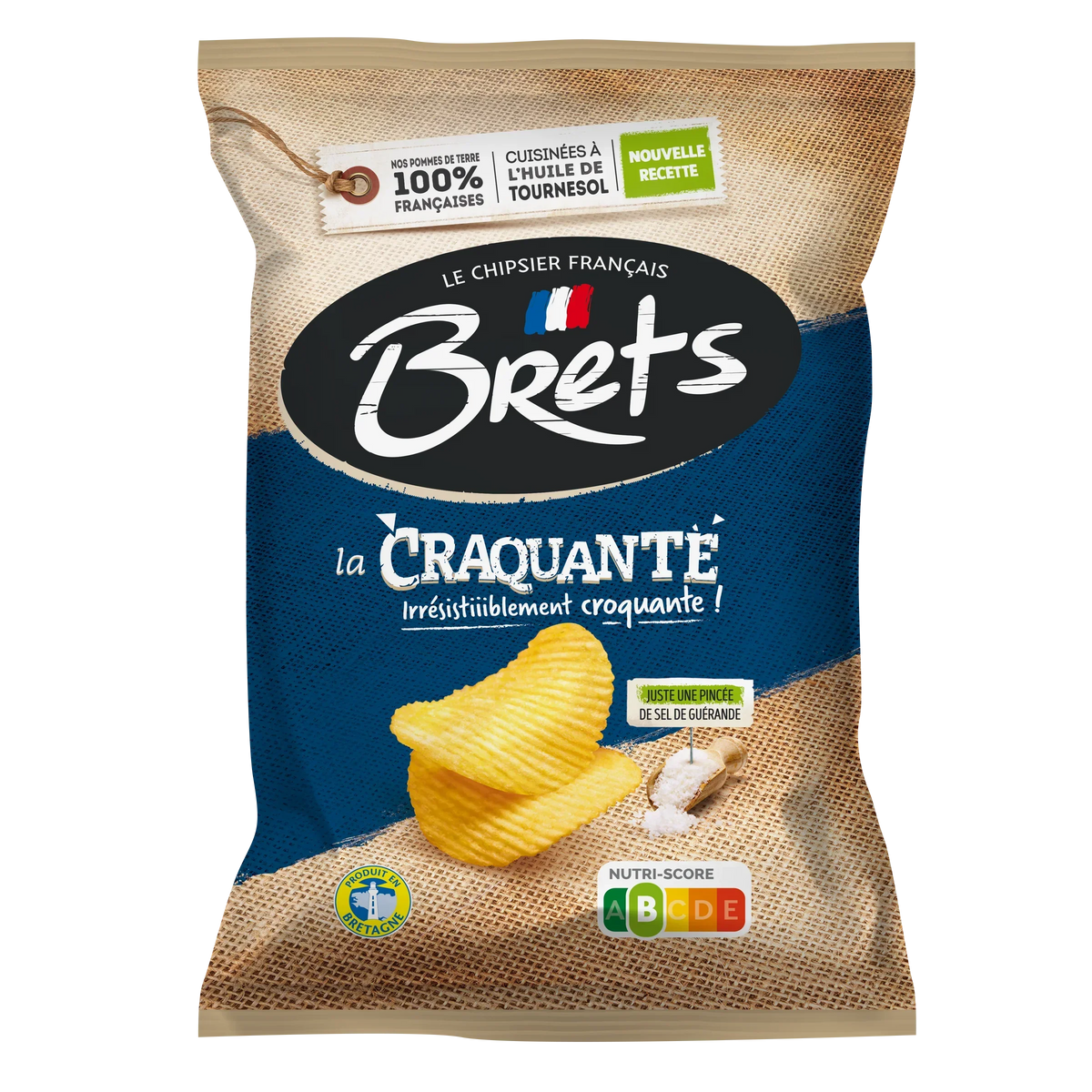 Bret's chips the crunchy with Guérande salt 125g -ch