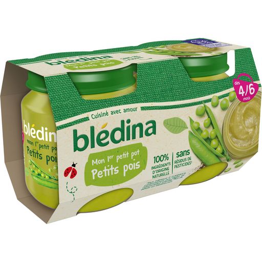 BLEDINA Pots puree peas 2x130g D13