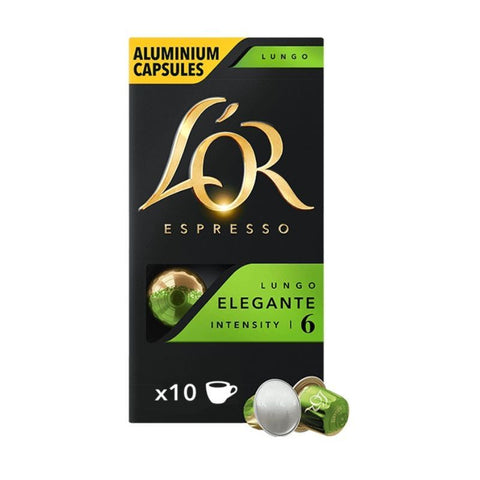 L'or Café capsules lungo elegante intensity 6 compatible Nespresso x10 52g