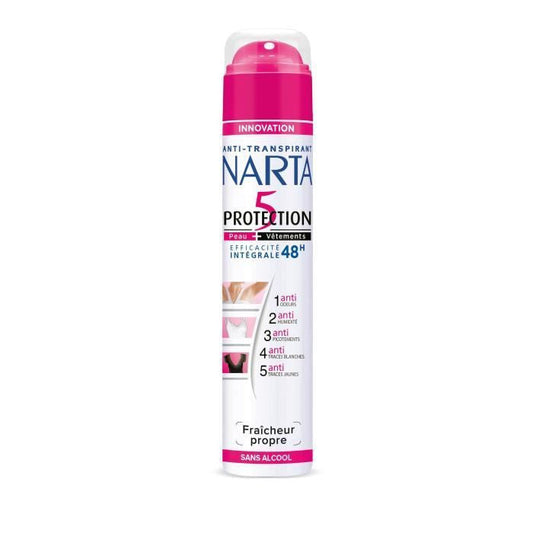 NARTA Déodorant 48h 0% Alcool Protection 5en 1 200ml -K10
